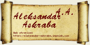 Aleksandar Aškraba vizit kartica